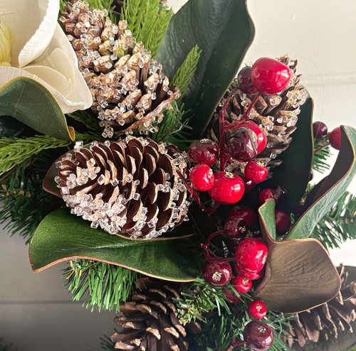 Happy Holiday | Handcrafted Artificial Floral Wreath - Year-Round Decorative Accent for Indoor & Outdoor Use