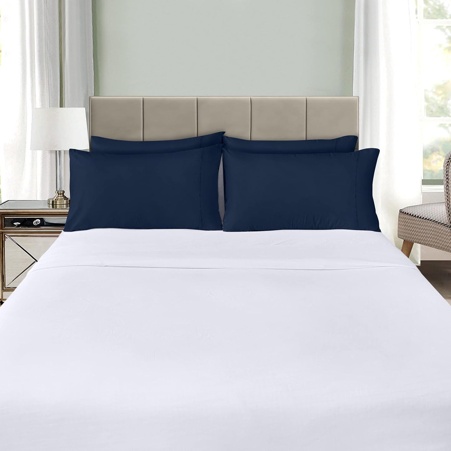 Utopia Bedding King Pillow Cases - 12 Pack Soft Brushed Microfiber - Fade Resistant 20 X 40 Inches | Navy