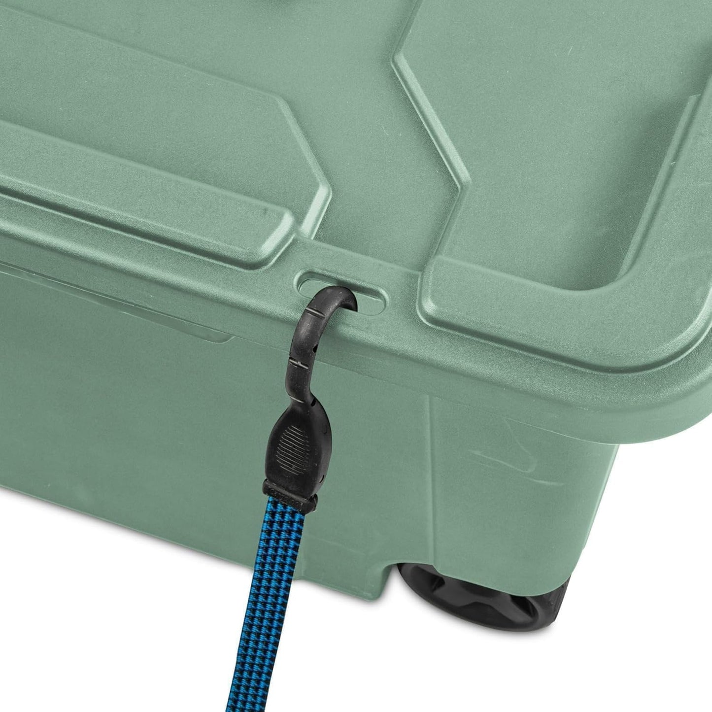Storage Bin - 40 Gallon Wheeled Industrial Tote | Tough Stackable Plastic Container - Green Sage (2 Pack)