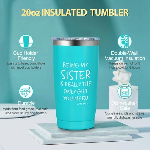 Sisters Gifts from Sister, Sister Christmas Gifts, Sister Birthday Gifts, Best Sister Ever Gift Basket with Tote Bag, Love You Sister Unique Gifts Ideas for Sister, Sister in Law