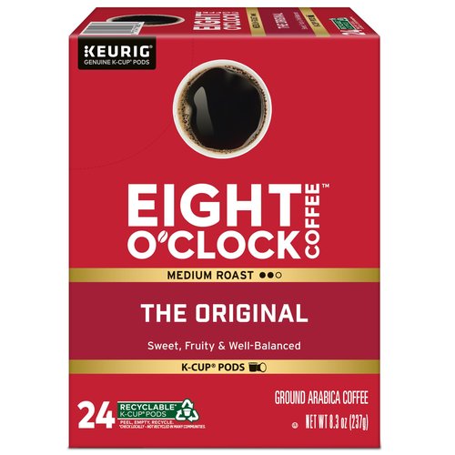 Eight O'Clock Coffee The Original, Single-Serve Keurig K-Cup Pods, Medium Roast Coffee Pods, 96 Count