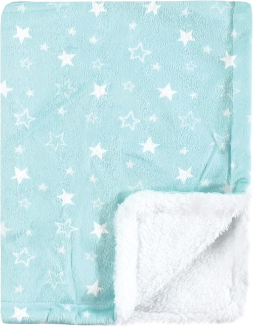 Luvable Friends Baby Plush Blanket - Soft Sherpa Back | Unisex Elephant Design, One Size