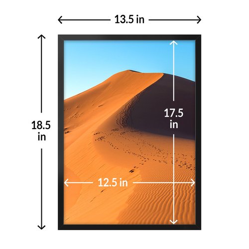 LaVie Home 13x18 Picture Frame for Wall Display, 13x18 Black Picture Frame with HD Plexiglas, 13 x 18 Poster Frame 1 Pack, Display Frame for Vertical or Horizontal, Classic Collection