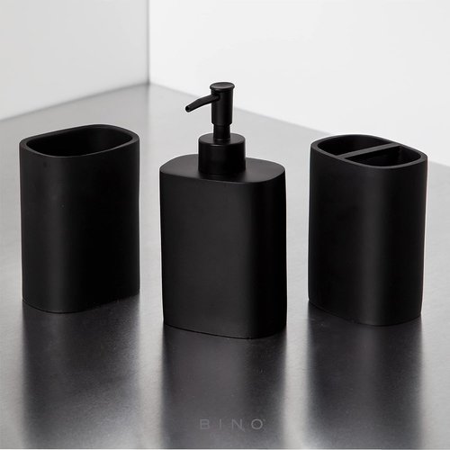 BINO 3-Piece Bathroom Accessories Set - Stylish Soap Dispenser, Toothbrush Holder & Tumbler for Elegant Decor