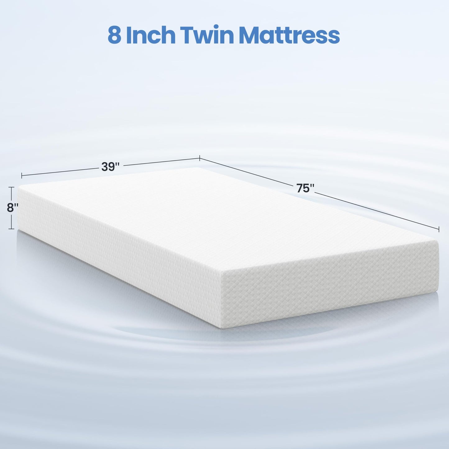 Yaheetech 8 Inch Twin Mattress 3 Foam Layer Cooling Gel Memory Foam Mattresses, Green Tea for Fresher Sleep, Medium Firm, CertiPUR-US Certified, Twin Size Mattress in a Box
