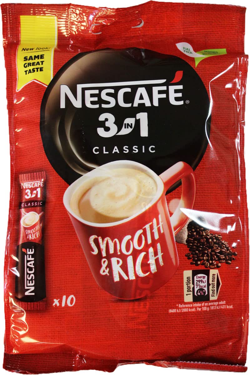 Nescafe Classic Instant Coffee - 3 in 1 Convenient Mix | 165g (10 Sticks)