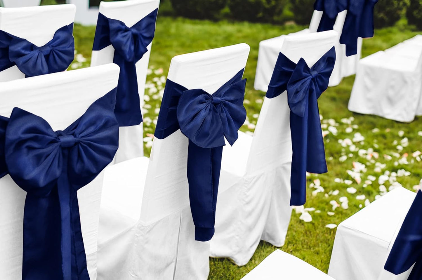 Skiennix Navy Blue Satin Table Runners - 12 Pack | 12 x 108 Inch for Weddings & Events