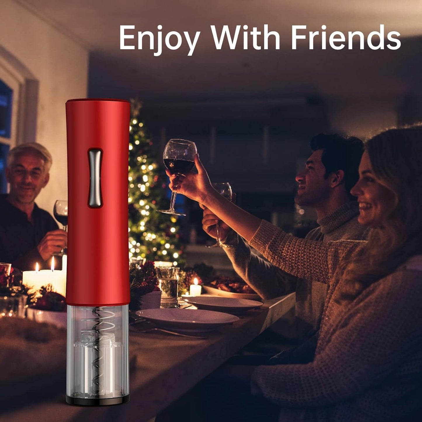 Wine Bottle Opener, A Must-Have for Wine Lover Gift,Electric Wine Bottle Opener with Foil Cutter,Vacuum Stoppers,and Pourer