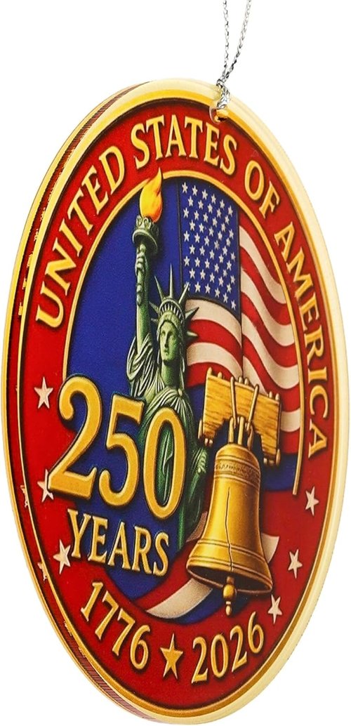 Liberty Bell 250 Years of America Ornament - Patriotic Hanging Decor for Independence Day | 1776-2026