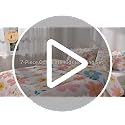 Feelyou Glitter Christmas Tree Comforter Set with Galaxy Sheets Black Queen Size 7 Pieces