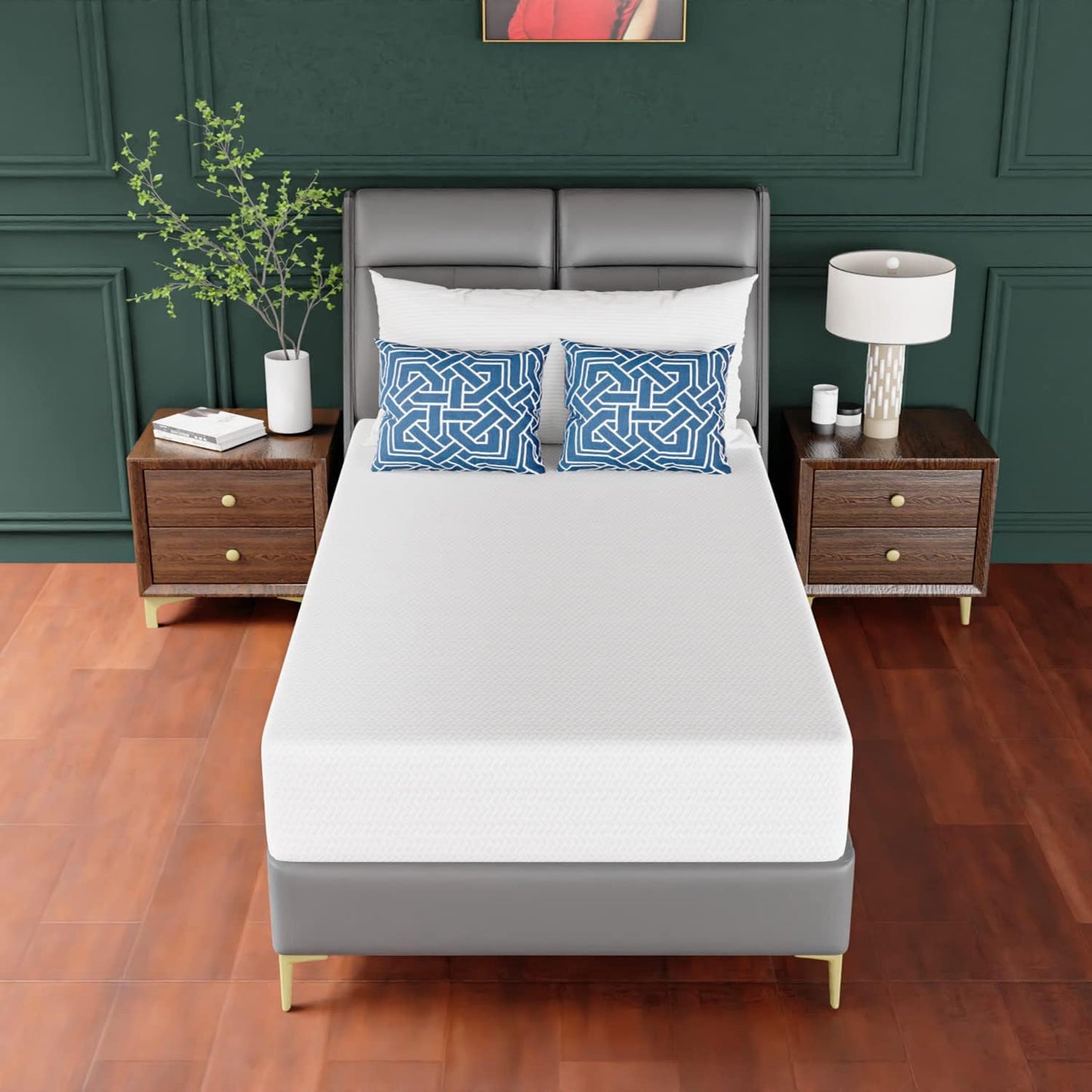 PayLessHere Twin Mattress - Green Tea Memory Foam, CertiPUR-US Certified, Medium-Firm, Removable Cover, Fiberglass Free