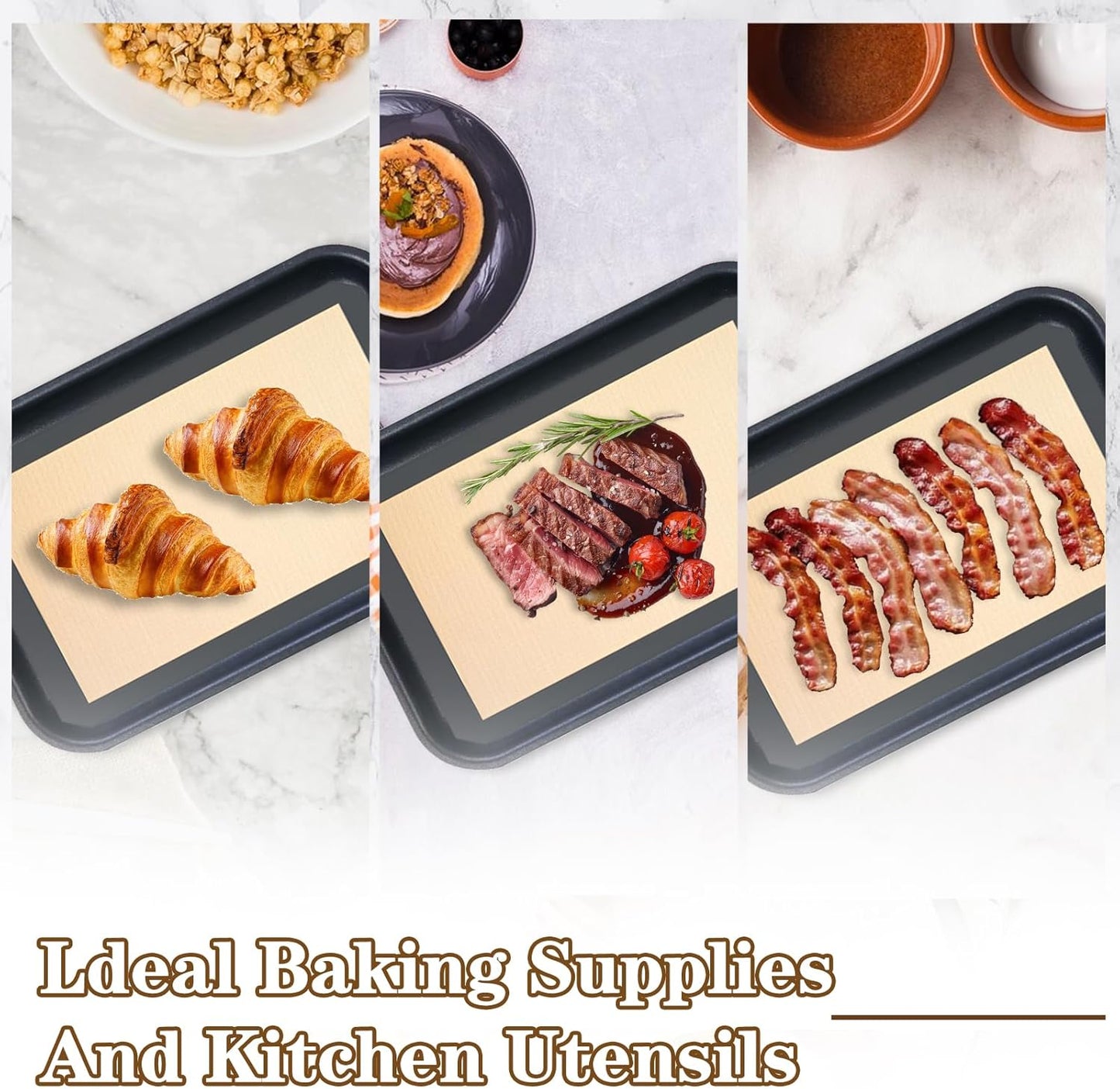 Ninsula Silicone Baking Mats - Non-Stick, Food Safe 2-Pack | 16.5"x11.6" for Cookies, Bread, Pizzas