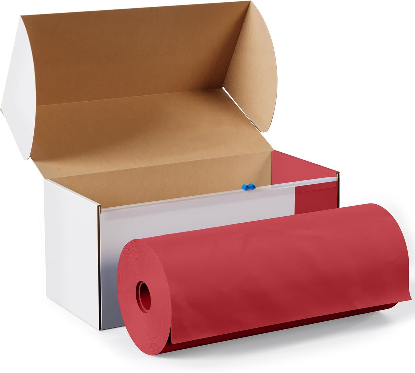 Party Solids Red Plastic Table Cover Roll - 54 Inch x 100 Feet with Slide Cutter | Cuts Up to 12 Tables