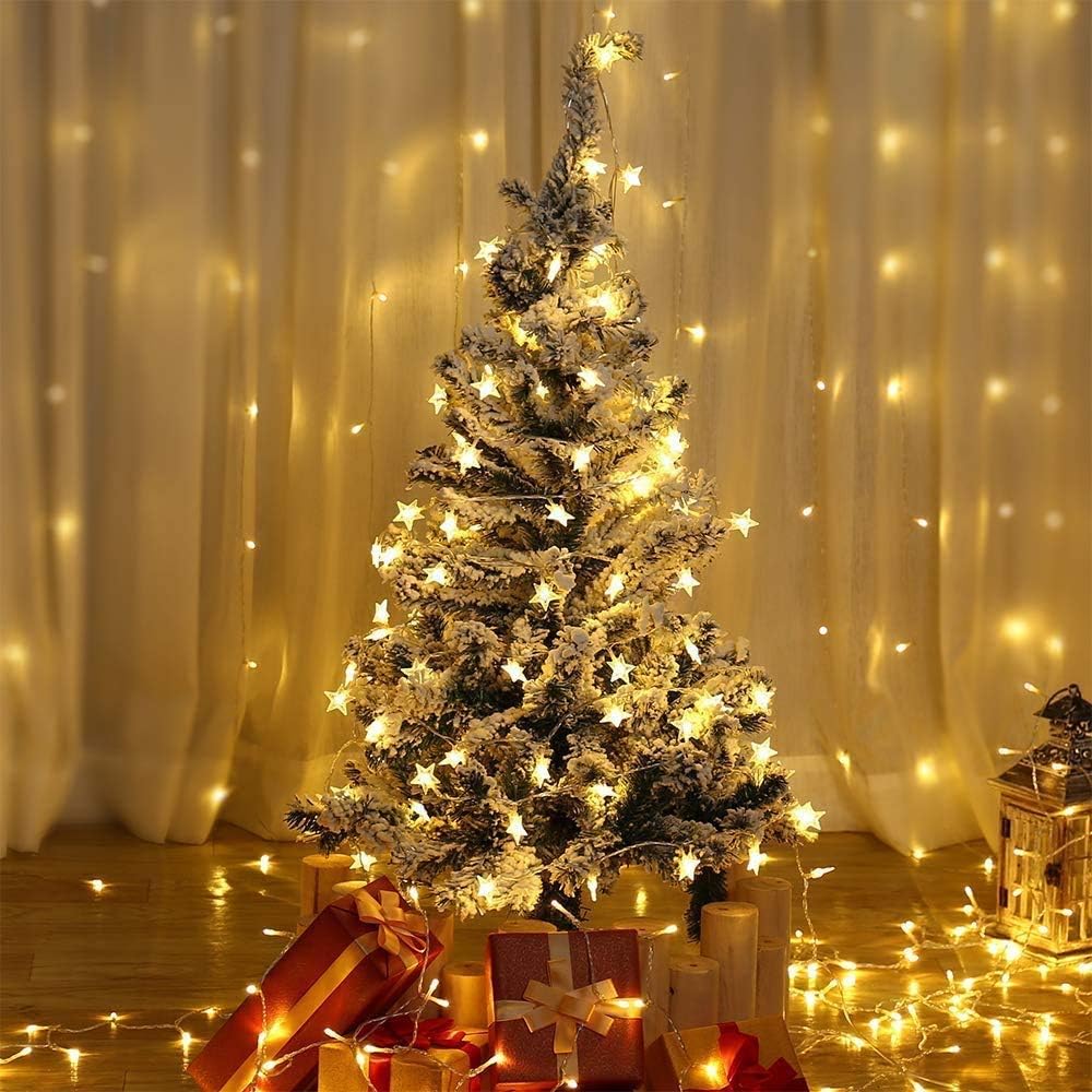 WFGGEH Star Fairy String Lights - 10ft 20 LED Warm White for Birthday & Christmas Home Decor