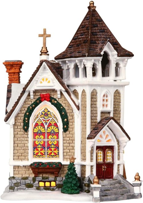Lemax Christmas Village Little River Church | Battery Operated LED Decor - 45069