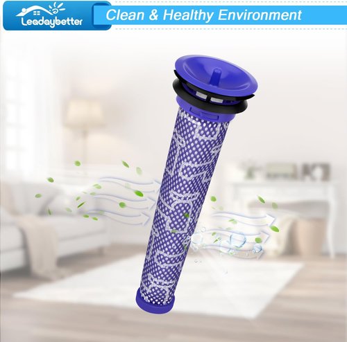 Leadaybetter Filter Replacement - Compatible with Dyson V7 V8 SV10 | 2 Post & 2 Pre Filters