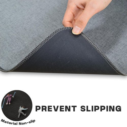 Yancorp 16"x26" Ultra Thin Bathroom Rugs,Low Profile Bath Rug,Rubber mat,Fit Under Door,Non Slip,Machine Washable Shower Rug,Dark Grey