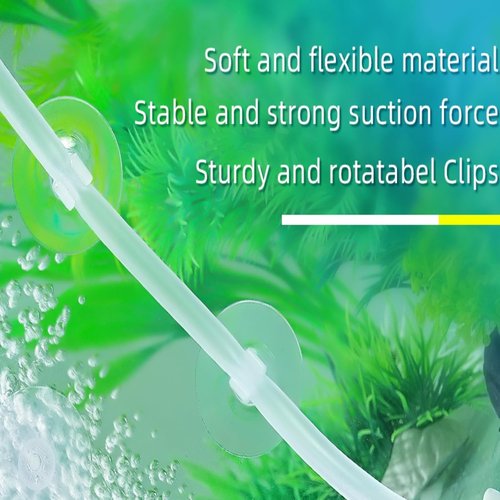 AQUANEAT Aquarium Suction Cups - 24pcs Clear Clips for 3/16" Airline Tubing Holder