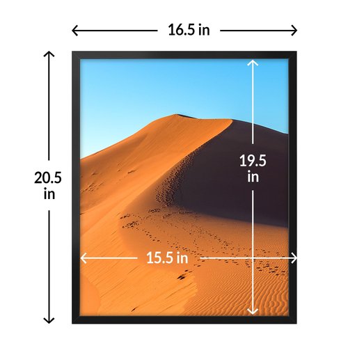 LaVie Home 16x20 Picture Frame for Wall Display, 16x20 Black Picture Frame with HD Plexiglas, 16 x 20 Poster Frame 1 Pack, Display Frame for Vertical or Horizontal, Classic Collection