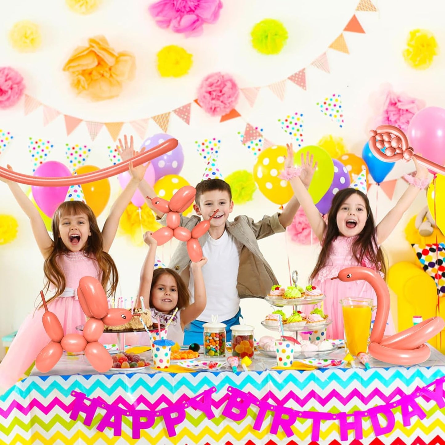 Regine Switzerland 100Pcs Thickening Latex Bean Paste Balloons - Long Twisting Balloons for Halloween & Birthdays
