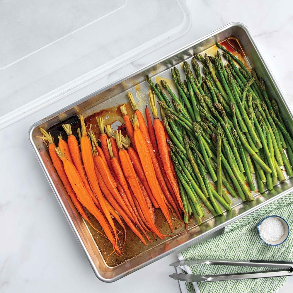 Nordic Ware Extra Large Baking Pan - High-Sided Natural Aluminum with Reinforced Steel Rim | 21.1 x 15 x 2 Inches