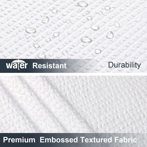 OWENIE White Shower Curtain for Bathroom 72x72 Inch, 3D Embossed Textured Waffle Fabric Shower Curtains, Soft Hotel Farmhouse Style, Water Repellent, Machine Washable, White, 72" W x 72" L