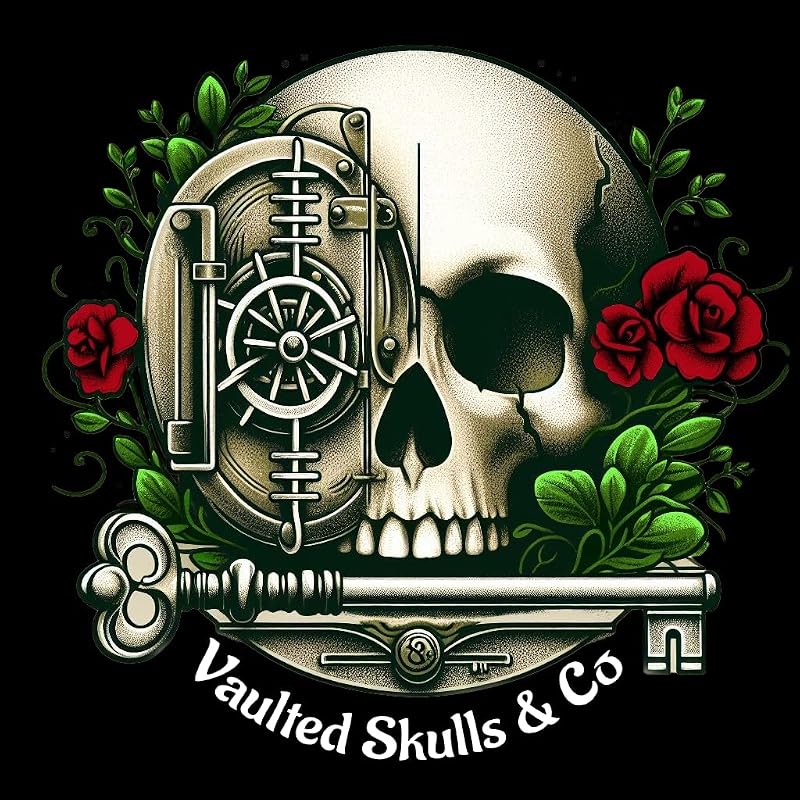 Vaulted Skulls & Co 8-Inch Silent Wall Clock – White & Multicolor, Battery-Operated Quartz