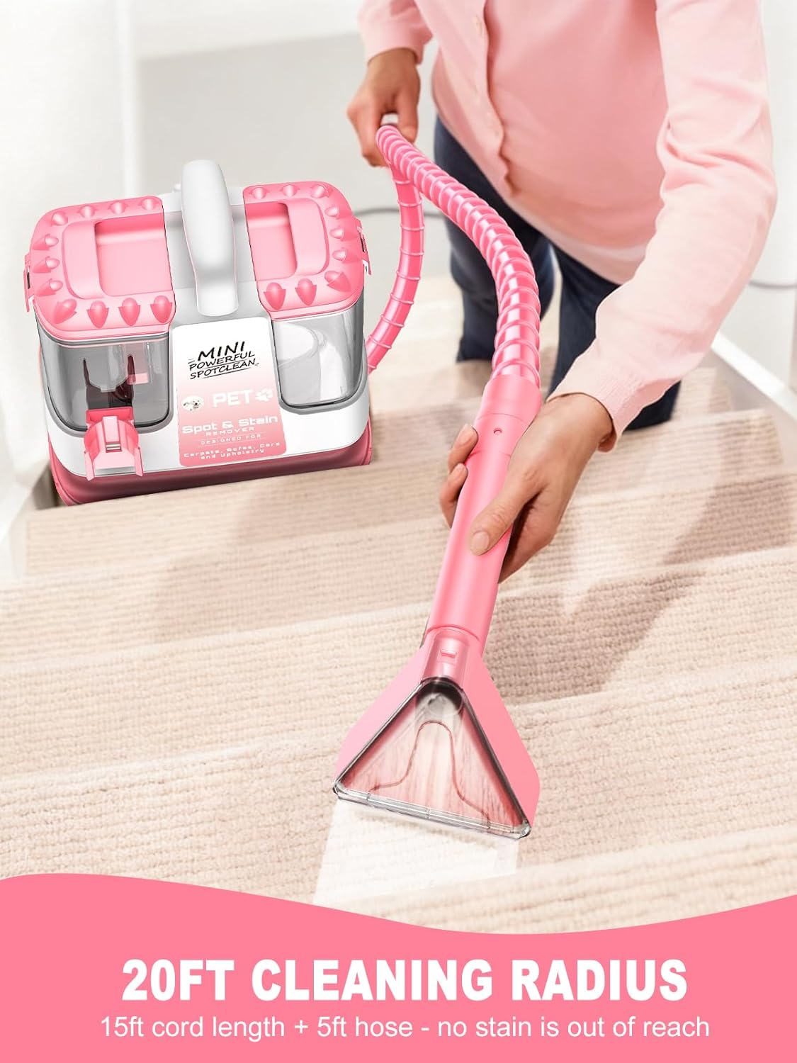 Regine Switzerland Upholstery Cleaner - Portable 16Kpa Deep Stain Removal for Carpets & Furniture | 5 Tools Included