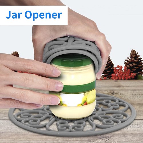 CHEFBEE 3PCS Silicone Trivet Mat - Flexible Non-Slip Heat Resistant Modern Kitchen Teapot Trivets Set for Hot Dishes, Table, Countertop Gray