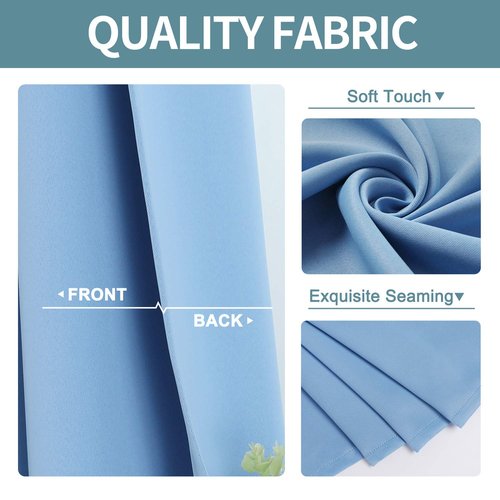 ChrisDowa Grommet Room Darkening Curtains for Bedroom and Living Room - 2 Panels Set Thermal Insulated Blackout Curtains (Sky Blue, 52W x 95L)