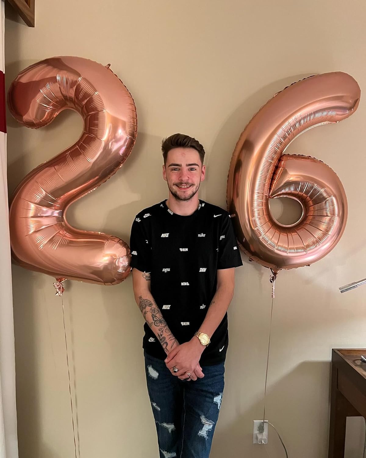 Rose Gold Number 18 Balloon - 40 Inch 18th Birthday Decoration for Men & Women