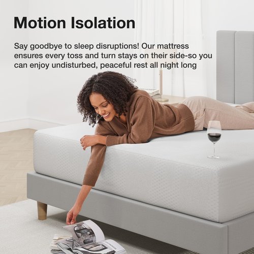 Novilla 12 Inch Queen Mattress in a Box, Gel Memory Foam Queen Size Bed Mattress for Cooling Night Sleep, Comfort Sleep & Pressure Relief, CertiPUR-US Certified,White