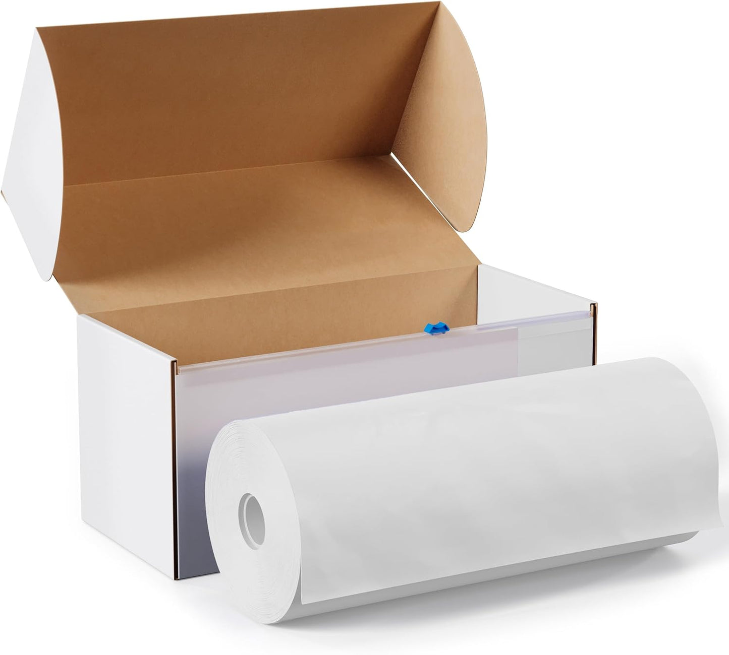 Party Solids White Plastic Table Cover Roll - 54 Inch x 300 Feet with Slide Cutter for Easy Use