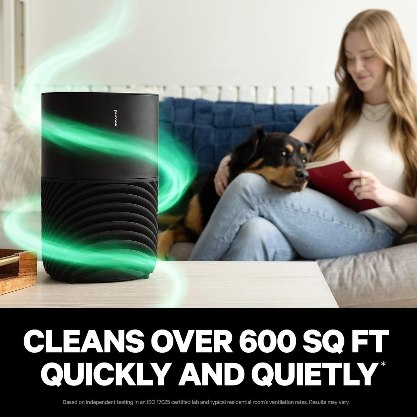 PuroAir 130 HEPA Air Purifiers for Home Pets - Covers Up To 600 Sq Ft - Filters Up To 99.9% of Pollutants, Smoke, Pollen, Dust - Quiet HEPA Air Filter - Air Purifiers for Bedroom