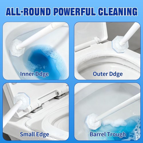 Clorox Disposable Toilet Brush Set - Touchless Cleaning System with 50 Refills | Wall Mounted Design