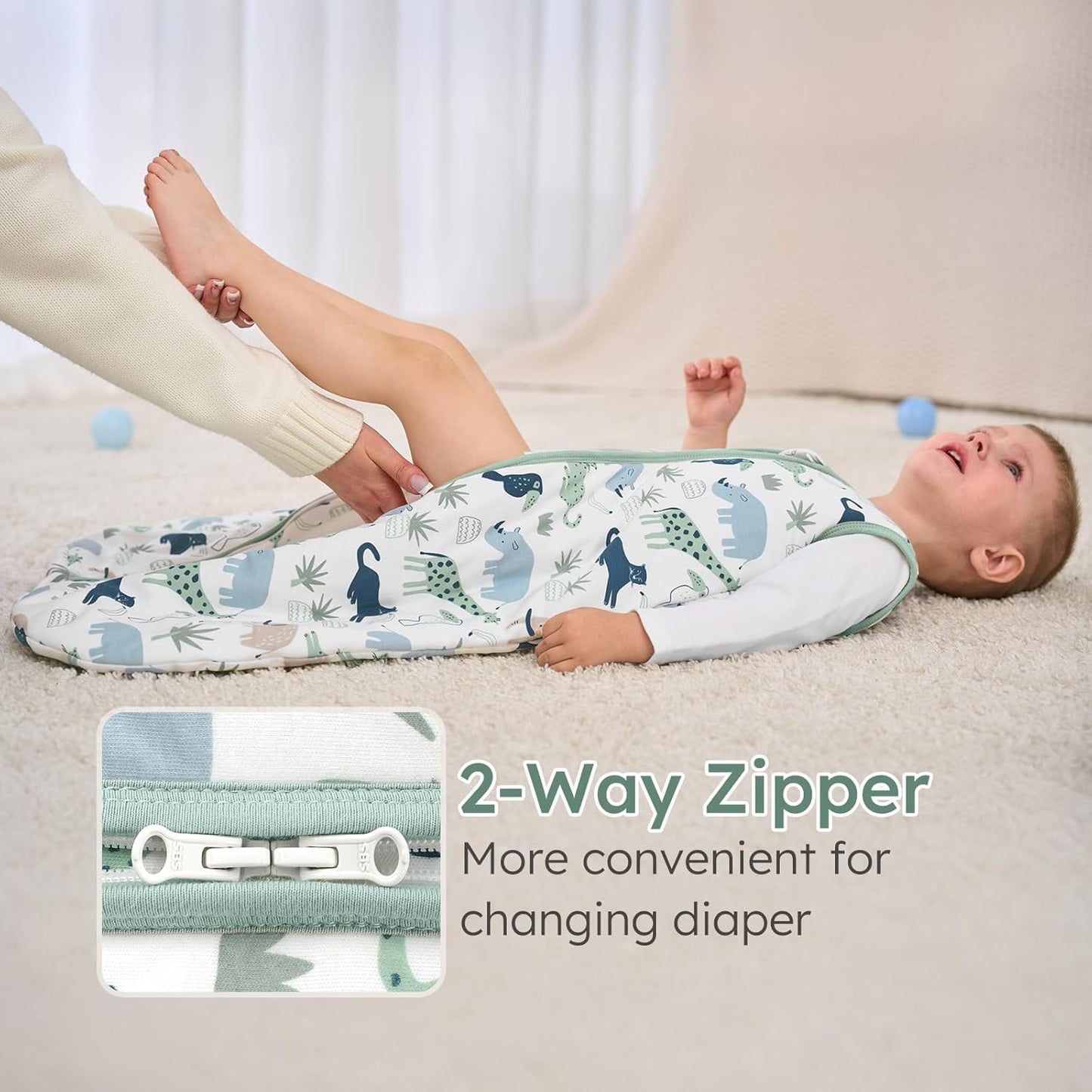 Yoofoss Baby Sleep Sack - 1.5 Tog Wearable Blanket for 18-24 Months | 100% Organic Cotton, Soft & Warm