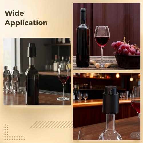 4 Pcs Vacuum Wine Stopper Set, Reusable Wine Preserver with Time Scale, Pump Design for Easy Use, ABS Shell & Silicone Seal, Anti-Leaking Wine Bottle Plug for Red Wine, Champagne
