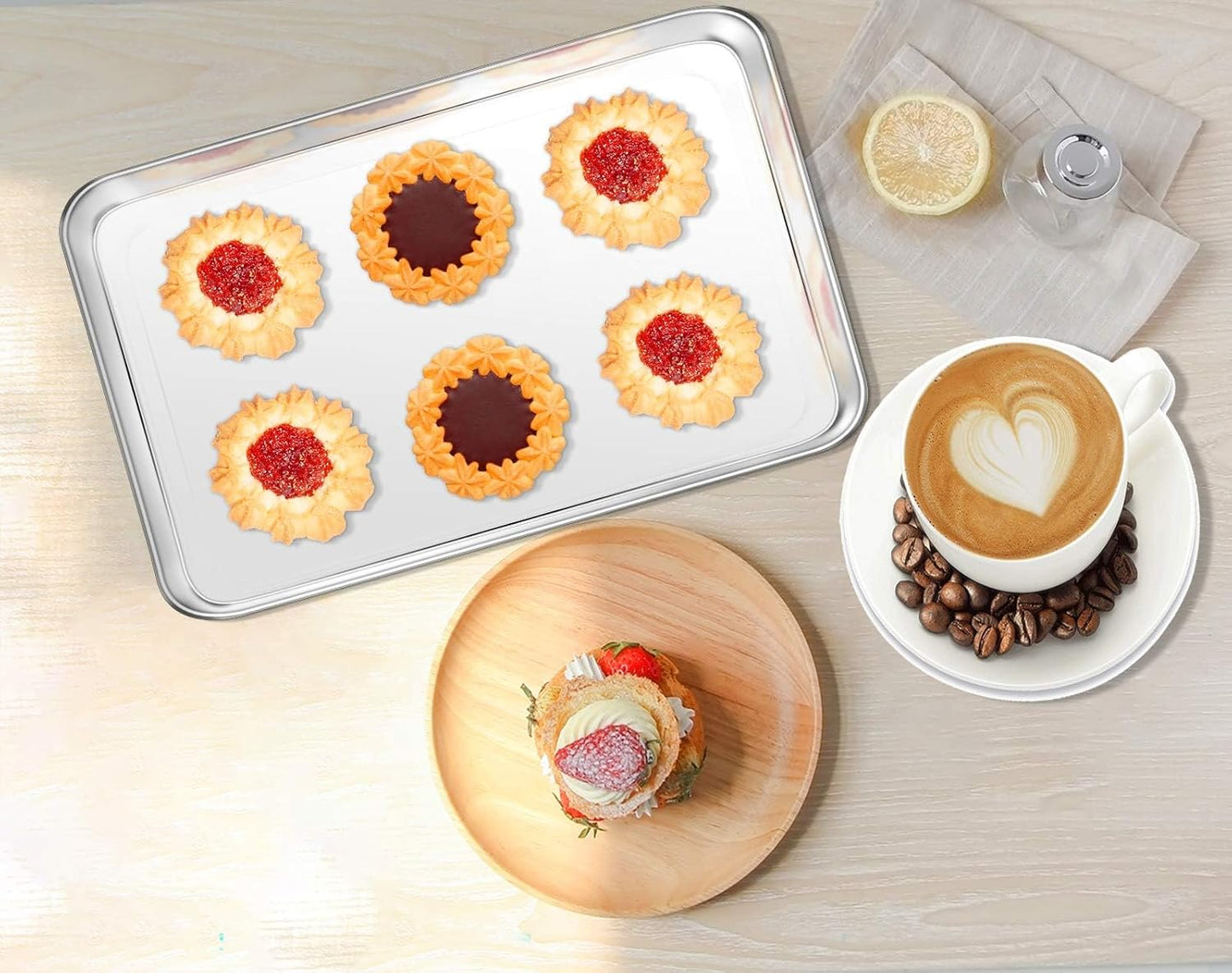 Yododo Stainless Steel Baking Sheet - Non-Toxic Cookie Tray with Superior Mirror Finish | 23½ Inch
