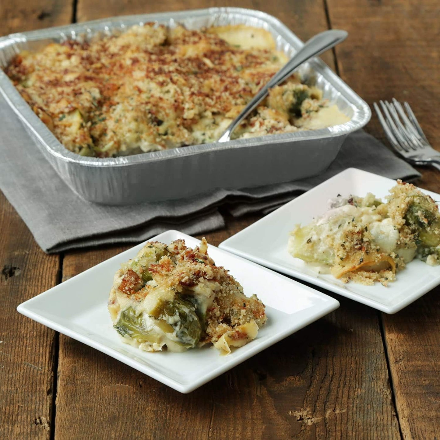 **Heavy Duty Aluminum Foil Cake Pans - 50 Pack | 8” x 8” Disposable Baking Tins for Roasting & Broiling**