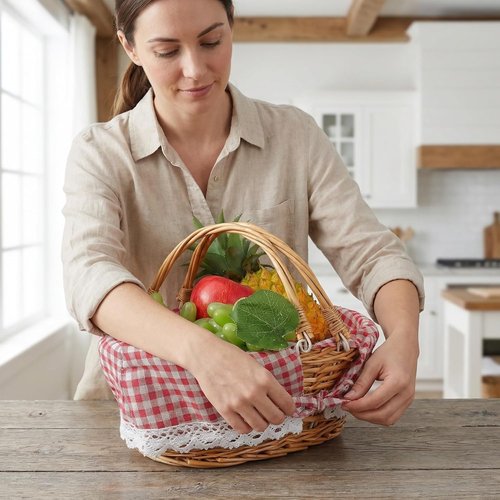 Abaodam Washable Basket Liners - Reusable Fabric Inserts for Wicker & Wire Baskets | Boho Farmhouse Decor