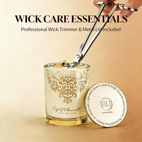 Luxury Soy Candle Gift Set - 3 Pack 7oz Aromatherapy Candles with Wick Trimmer & Snuffer | 120H Burn Time