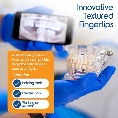 Inspire Cobalt Blue Nitrile Disposable Gloves - 4.5 Mil Medical Exam & Cleaning Gloves