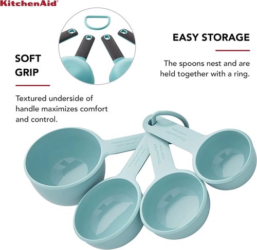 KitchenAid Measuring Cups - Set of 4 in Aqua Sky | Perfect for Precise Baking and Cooking