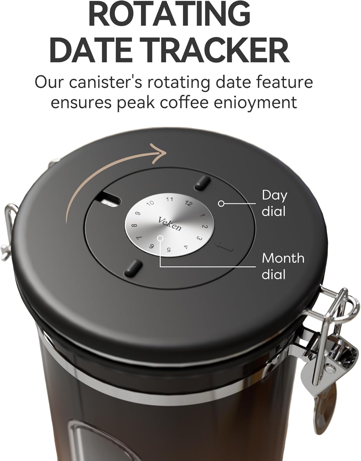 Veken French Press 34oz - Dark Pewter Coffee Maker with 22oz Copper Canister Set