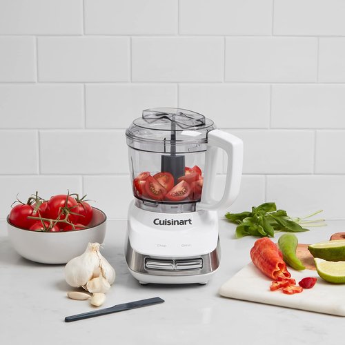 Cuisinart Mini Food Processor - 4-Cup Chopper with Auto-Reversing Blade | Dishwasher-Safe, White/Stainless Steel