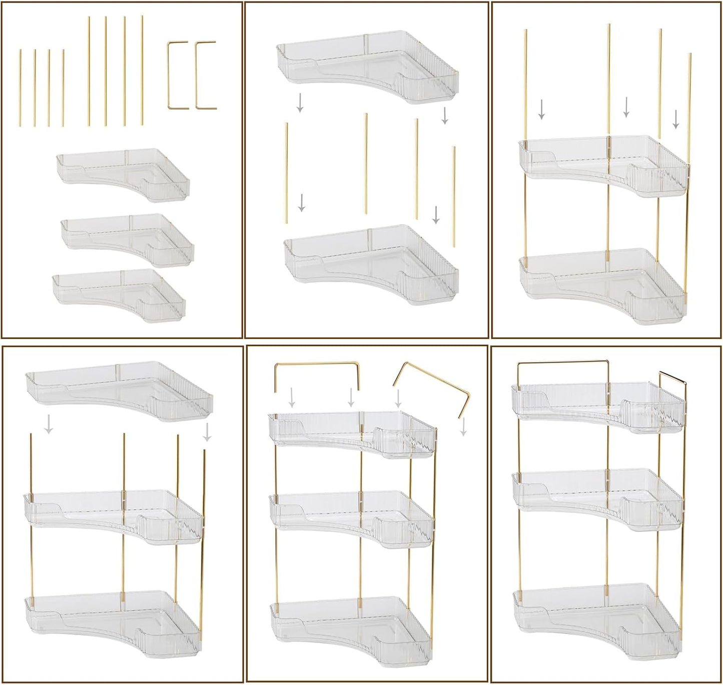 Shuang Qing 3-Tier Corner Bathroom Organizer - Space-Saving Makeup & Skincare Storage Shelf | White