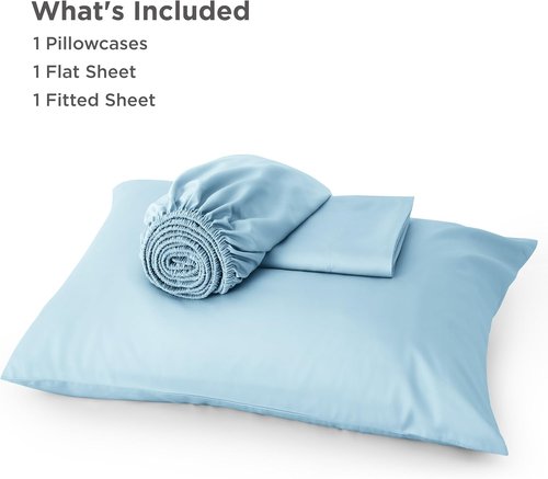 Bedsure Cooling Twin XL Sheets - Breathable Rayon from Bamboo | Soft, Deep Pocket Up to 16 Inches, Aqua