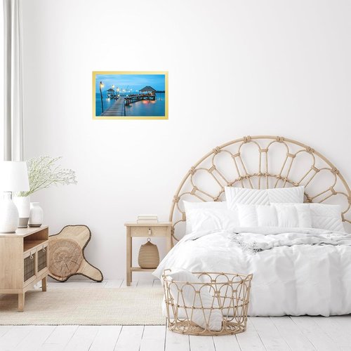 JCJMY 13x22 Gold Picture Frame - Versatile Horizontal & Vertical Wall Hanging for Photos & Posters
