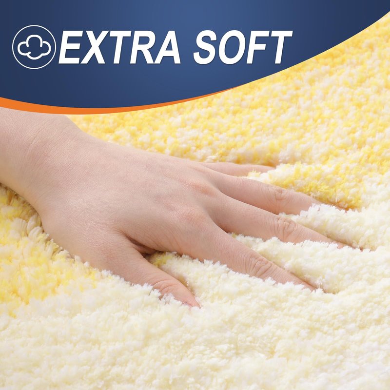 OLANLY Bathroom Runner Rugs Mat 70x24, Extra Soft Absorbent Microfiber Bath Rugs, Rubber Backing, Quick Dry, Washable Long Bath Mats for Bathroom Floor, Tub and Shower, Home Decor Accessories, Yellow