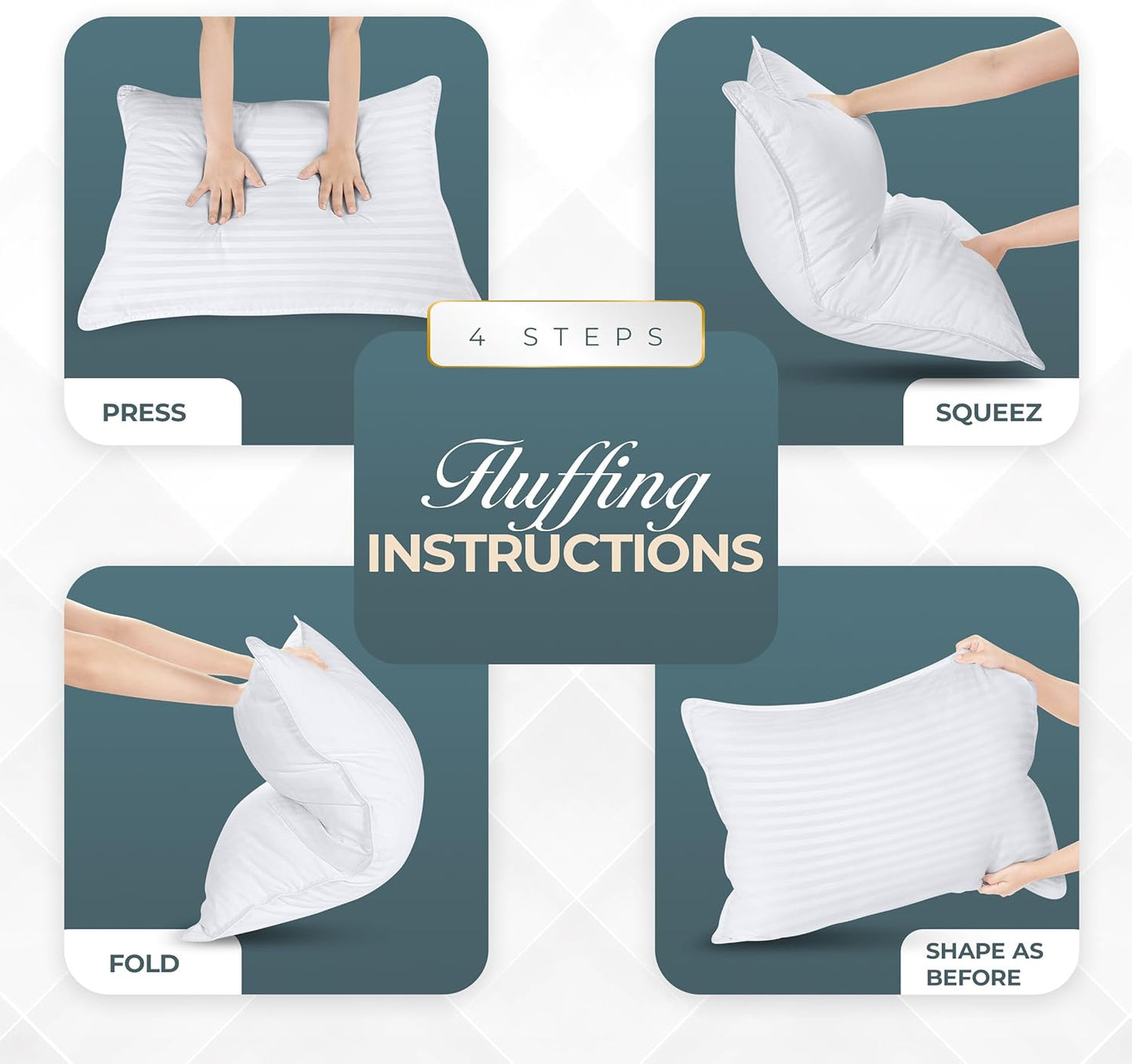 Utopia Bedding Bed Pillows - Cooling Down Alternative Set of 2 | Standard Size for All Sleep Positions